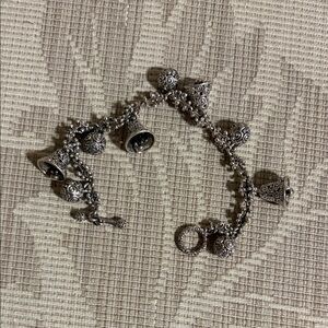 Elegant Silver Charm Bracelet